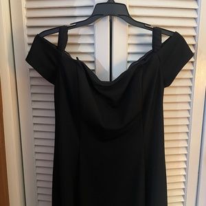 Black off the shoulder slimming maxi gown